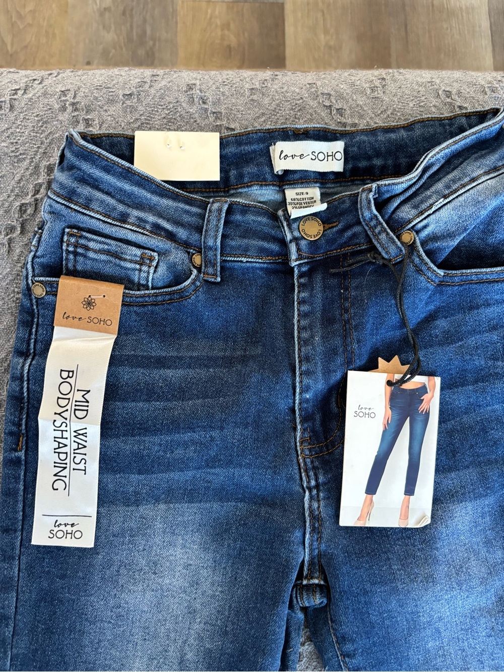 Soho Girls Mid Waist Skinny Jeans - Blue